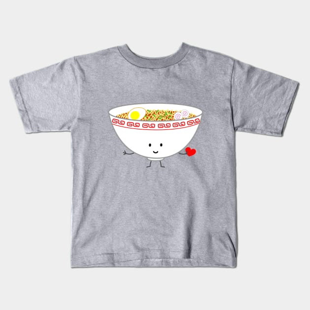 Ramen-tic | queenie's cards Kids T-Shirt by queenie's cards